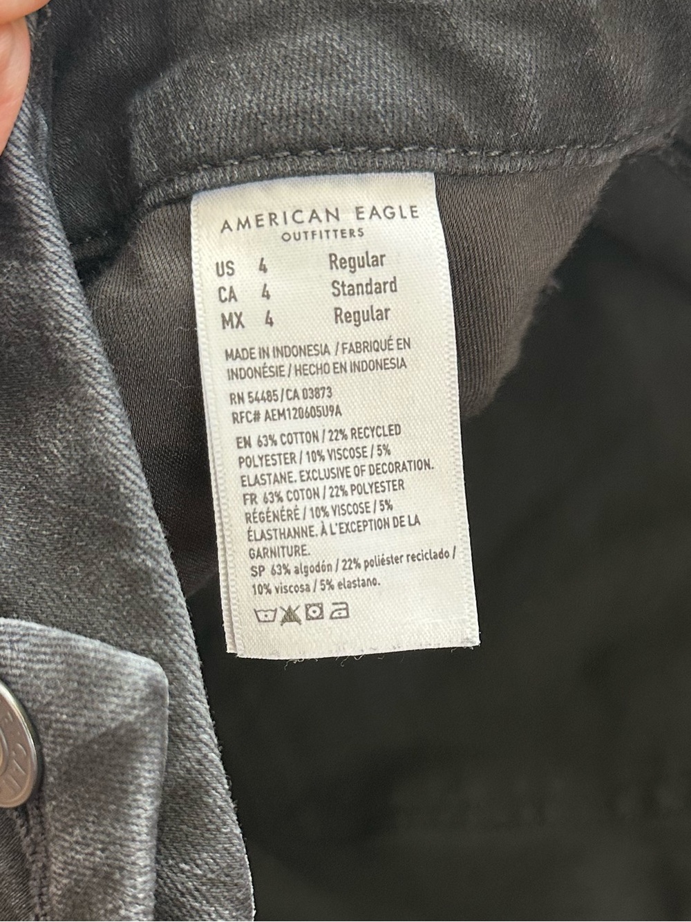 American Eagle Outfitters Dream Stretch Curvy Black Skinny Jeans size 4 - Picture 4 of 4